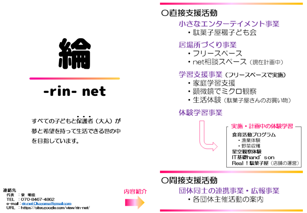 綸-rin-netの案内パンフレット